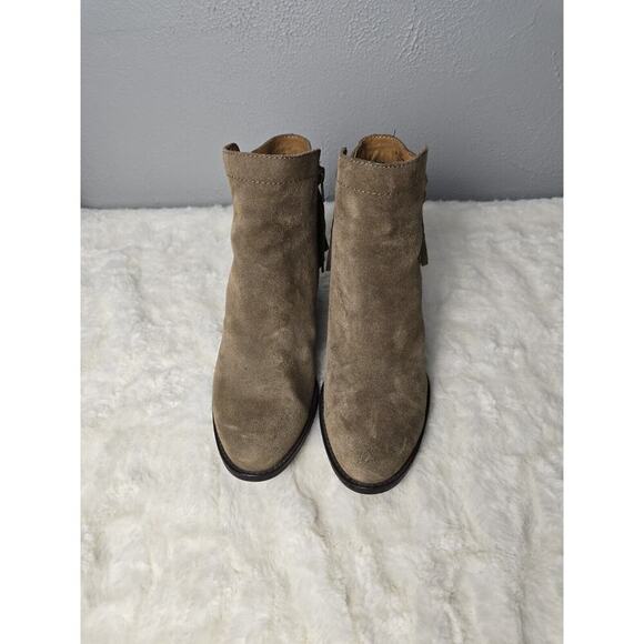 Sofft Winters Havana Brown Ankle Bootie Western Fringe Suede Leather 8 Boho - Picture 4 of 8